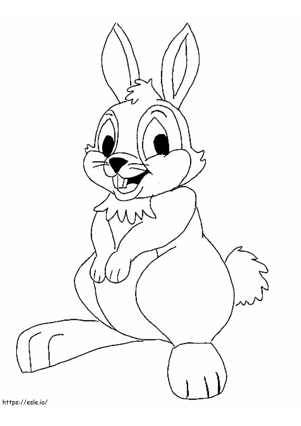 Conejo de dibujos animados sonriendo para colorear