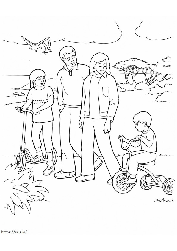 Coloriage Famille 3 à imprimer dessin