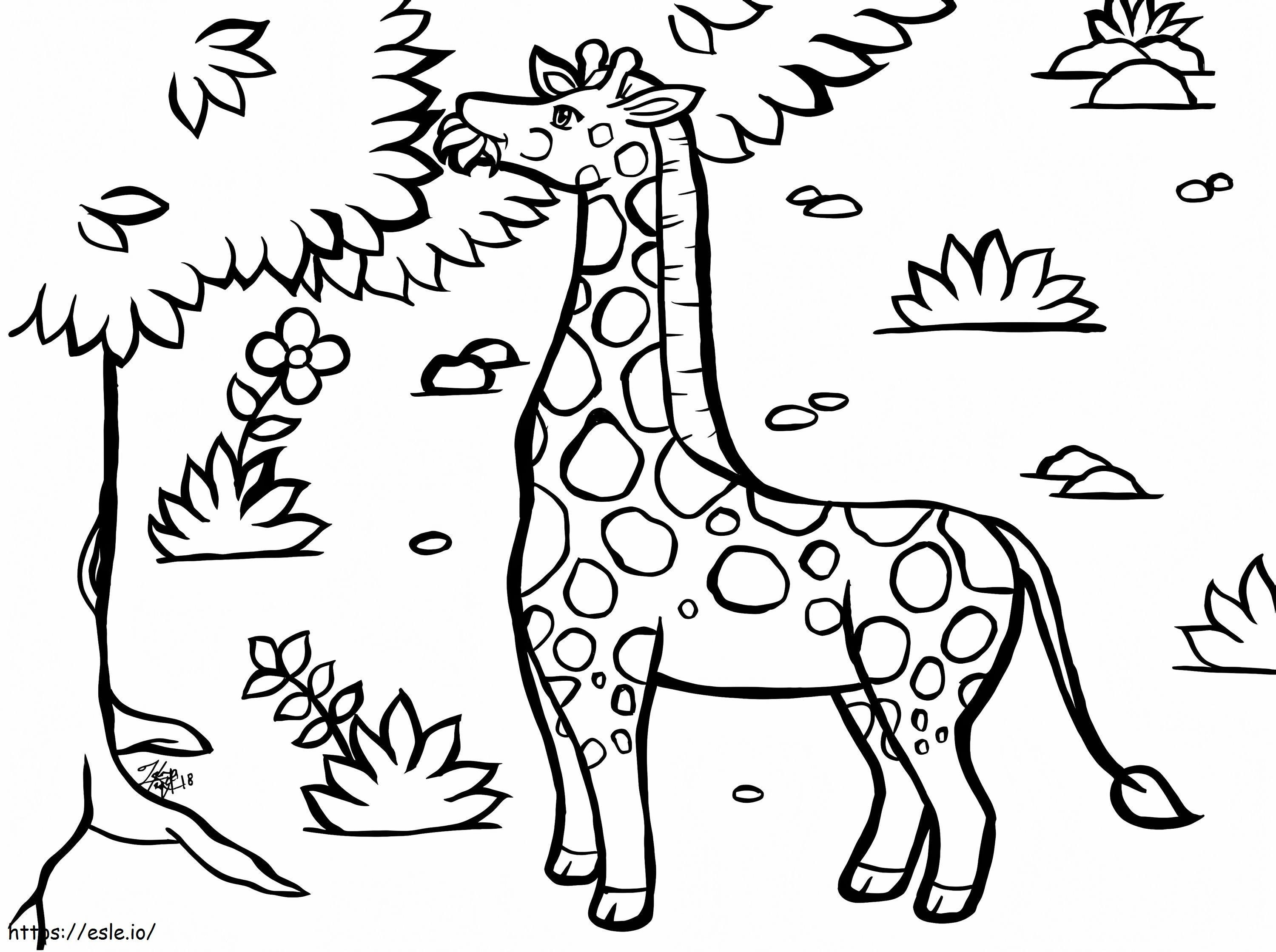 Giraffa da stampare da colorare