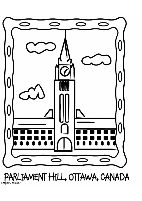 Coloriage Colline du Parlement imprimable à imprimer dessin