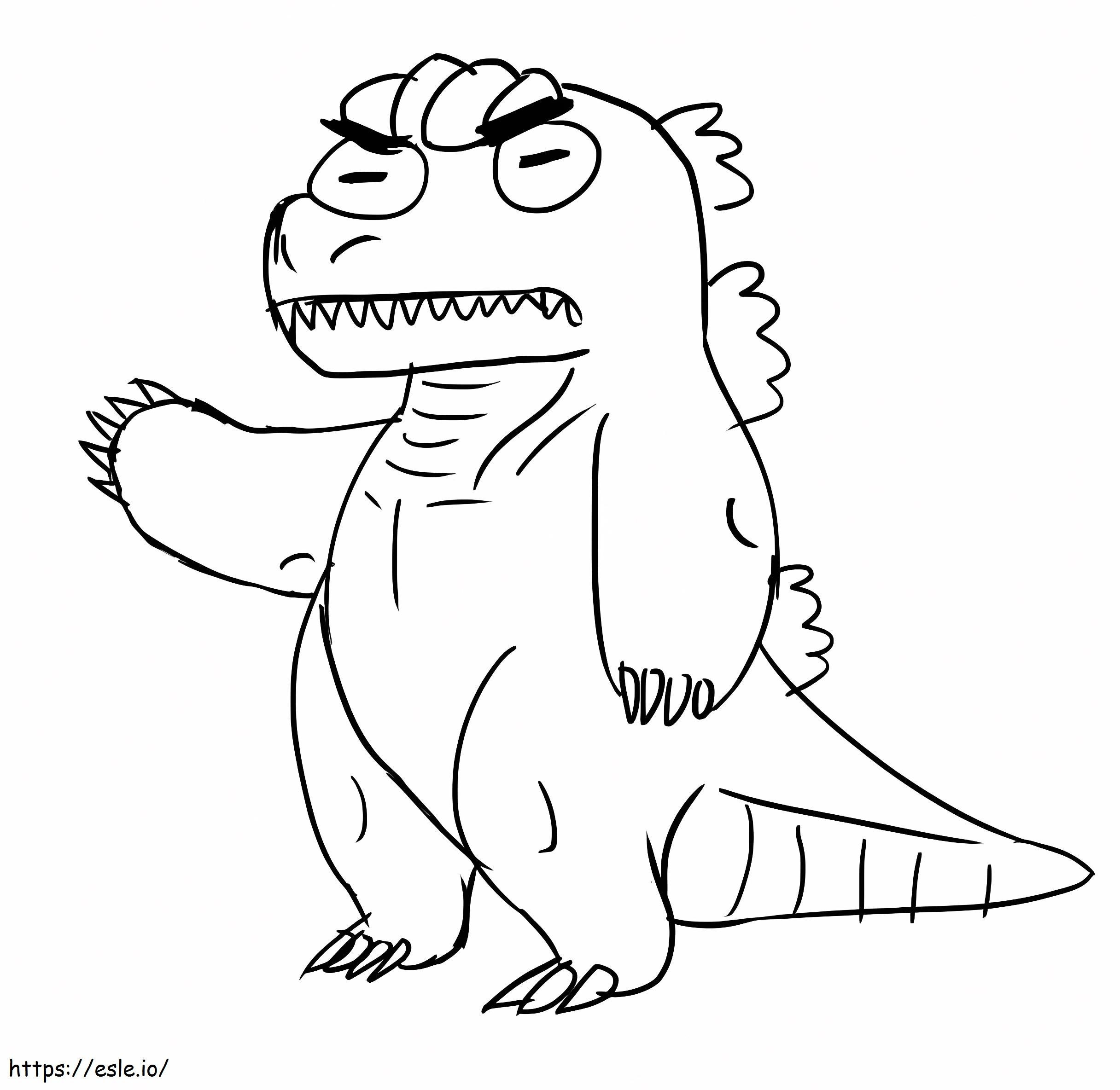 Adorável Godzilla para colorir