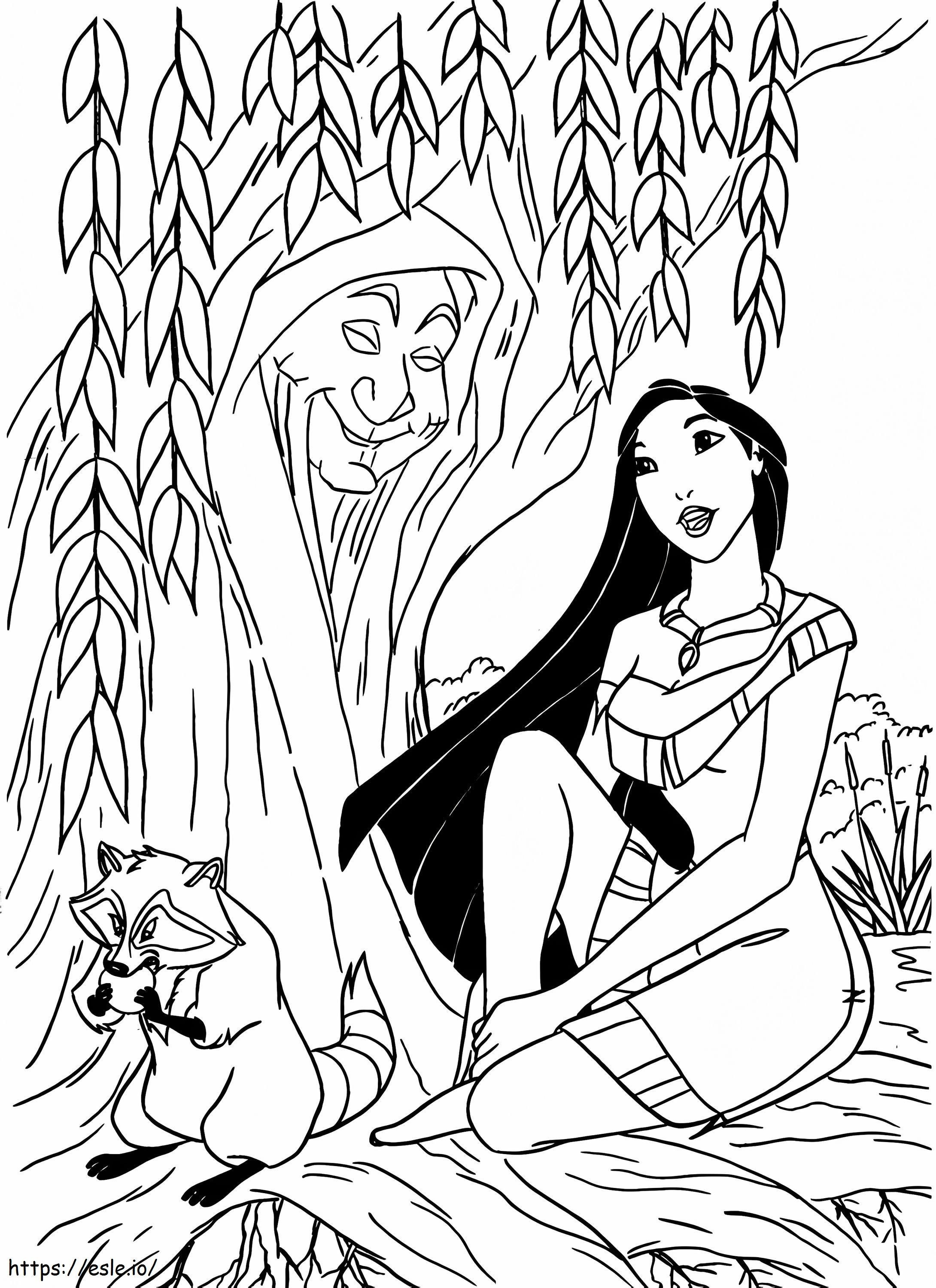 Pocahontas N Grandmother Willow A4 coloring page