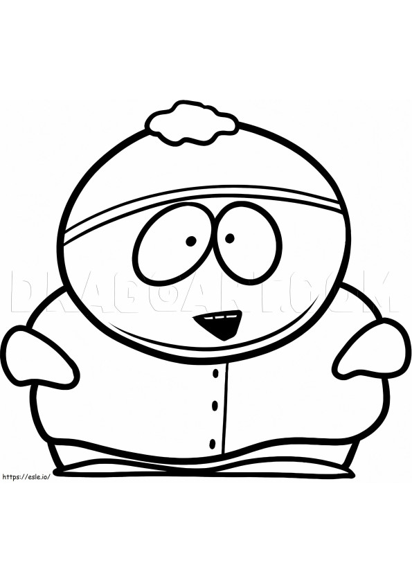 Lachende Eric Cartman kleurplaat