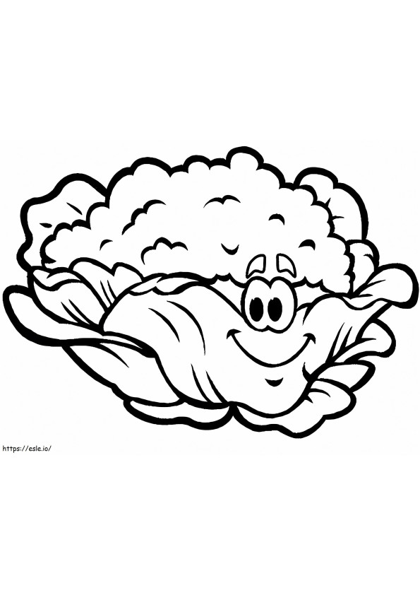 Cute Cauliflower coloring page
