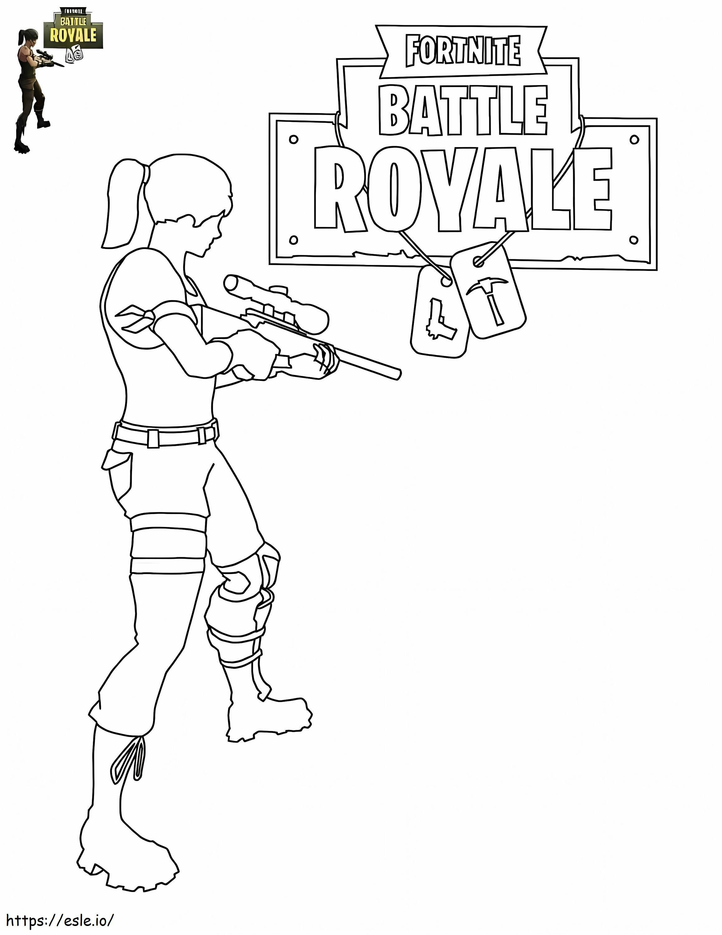  Garota em Fortnite Battle Royale A4 para colorir