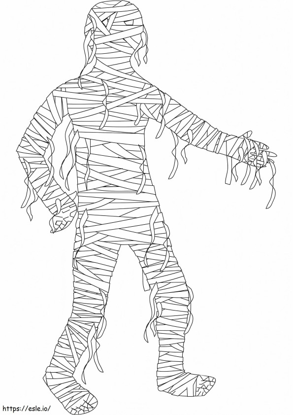 Momia espeluznante Página para colorear para colorear
