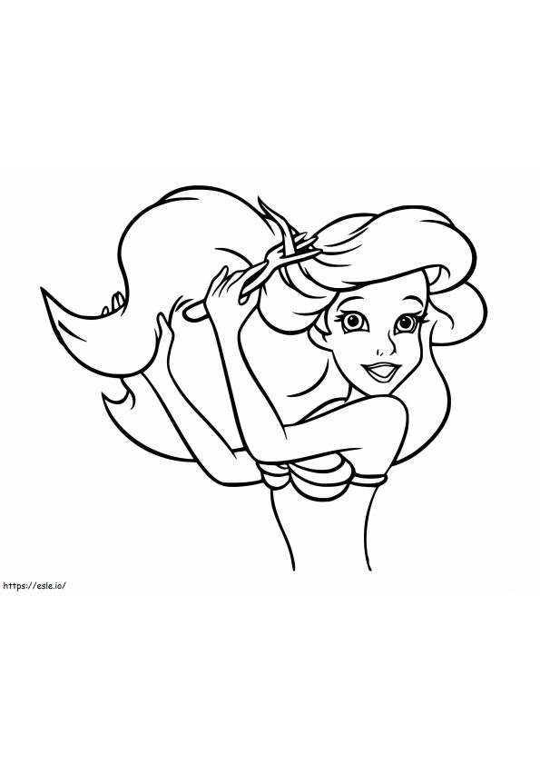 Ariel Memotong Rambutnya Gambar Mewarnai