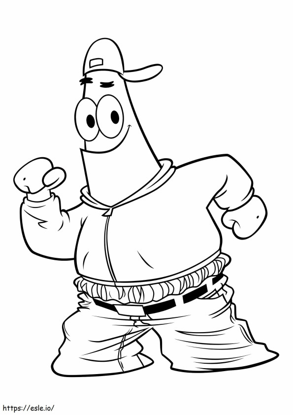 Rapper Patrick Star coloring page