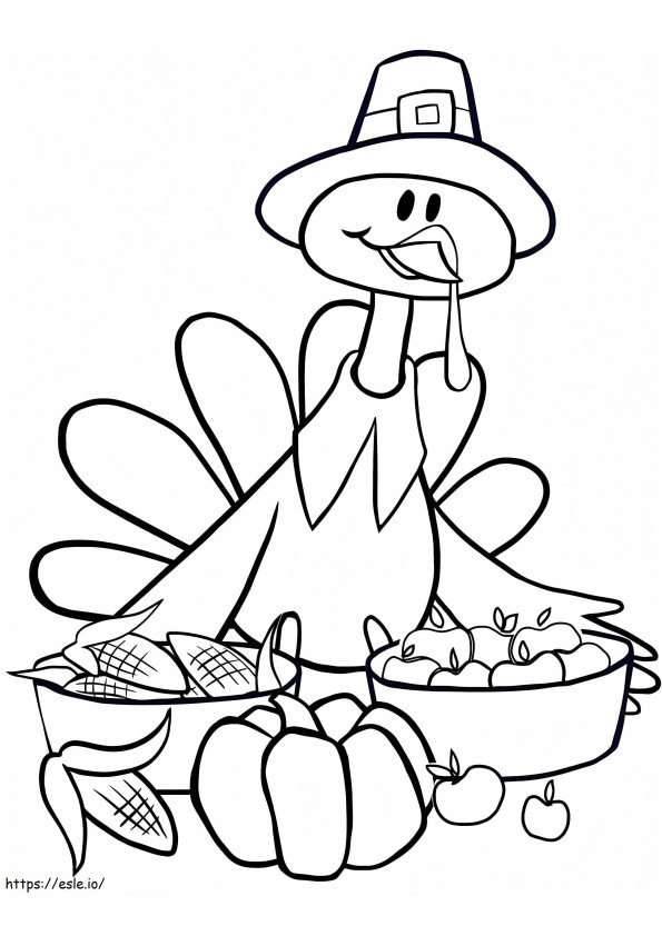 Turkey With Vegetables coloring page