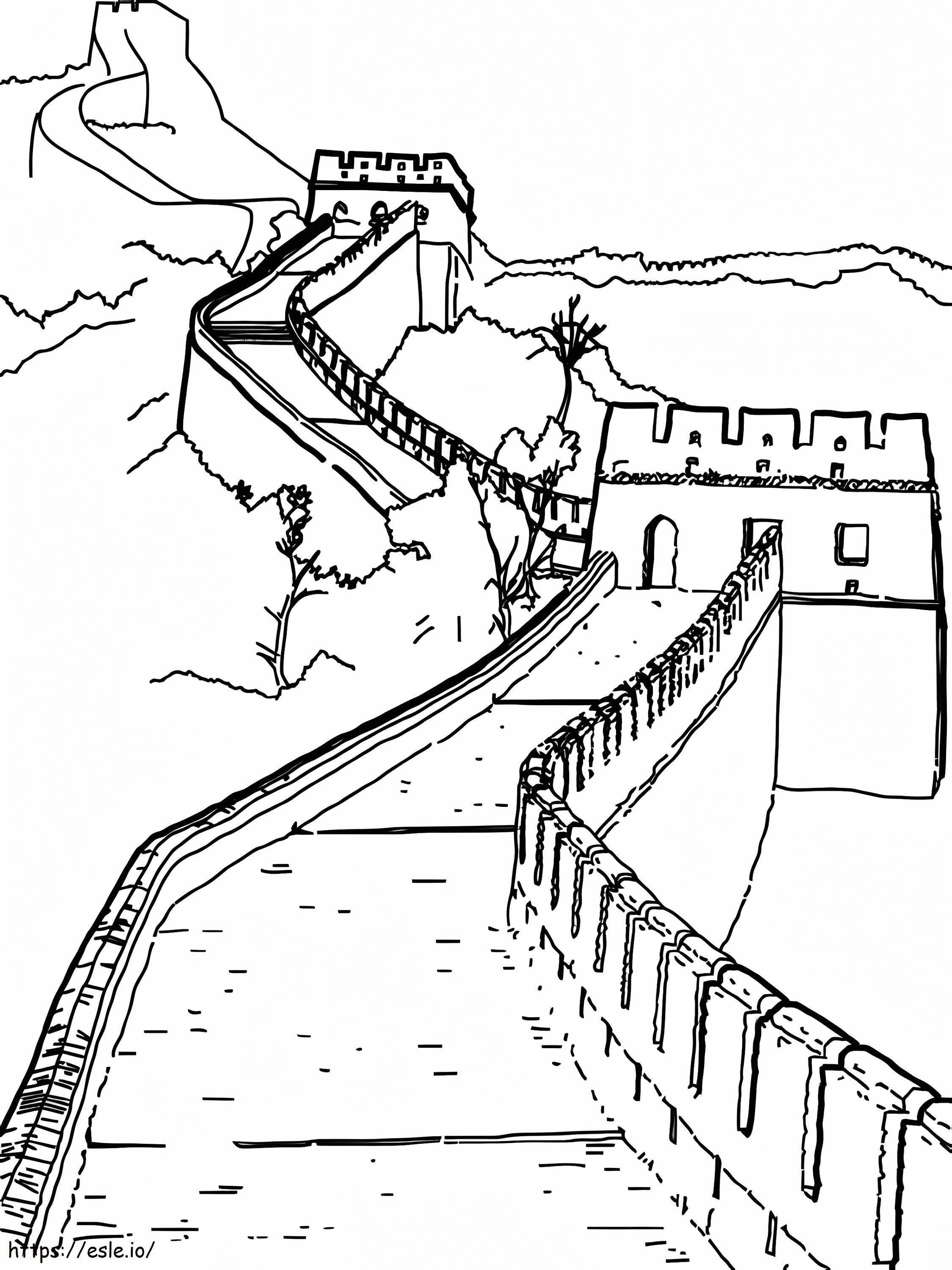 Cuda świata Wielki Mur Chiński kolorowanka