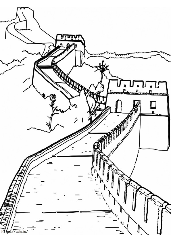 Maailman ihmeitä Kiinan muuri värityskuva