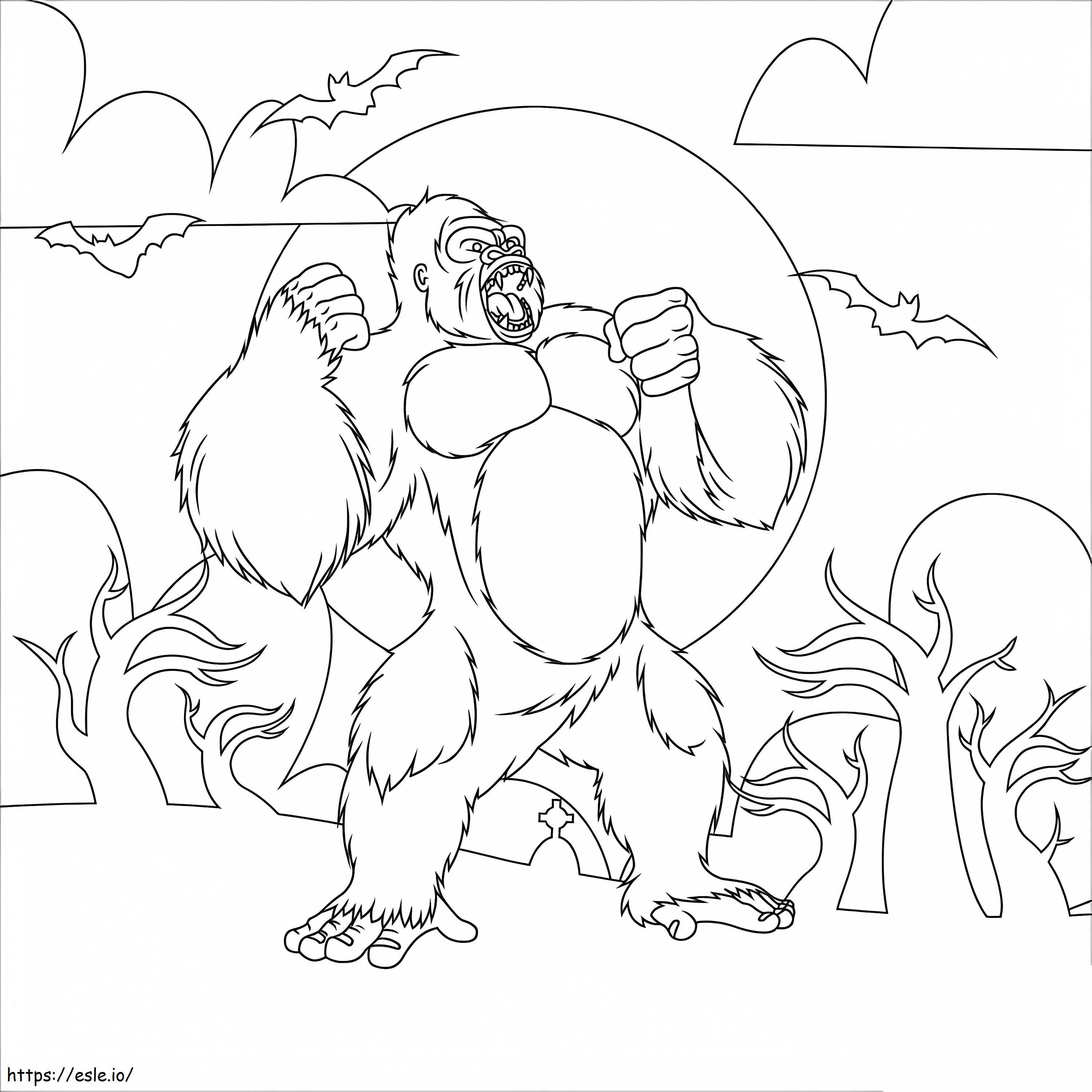 Angry King Kong 1 coloring page