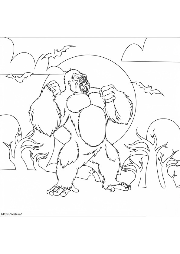 Coloriage Roi Kong en colère 1 à imprimer dessin