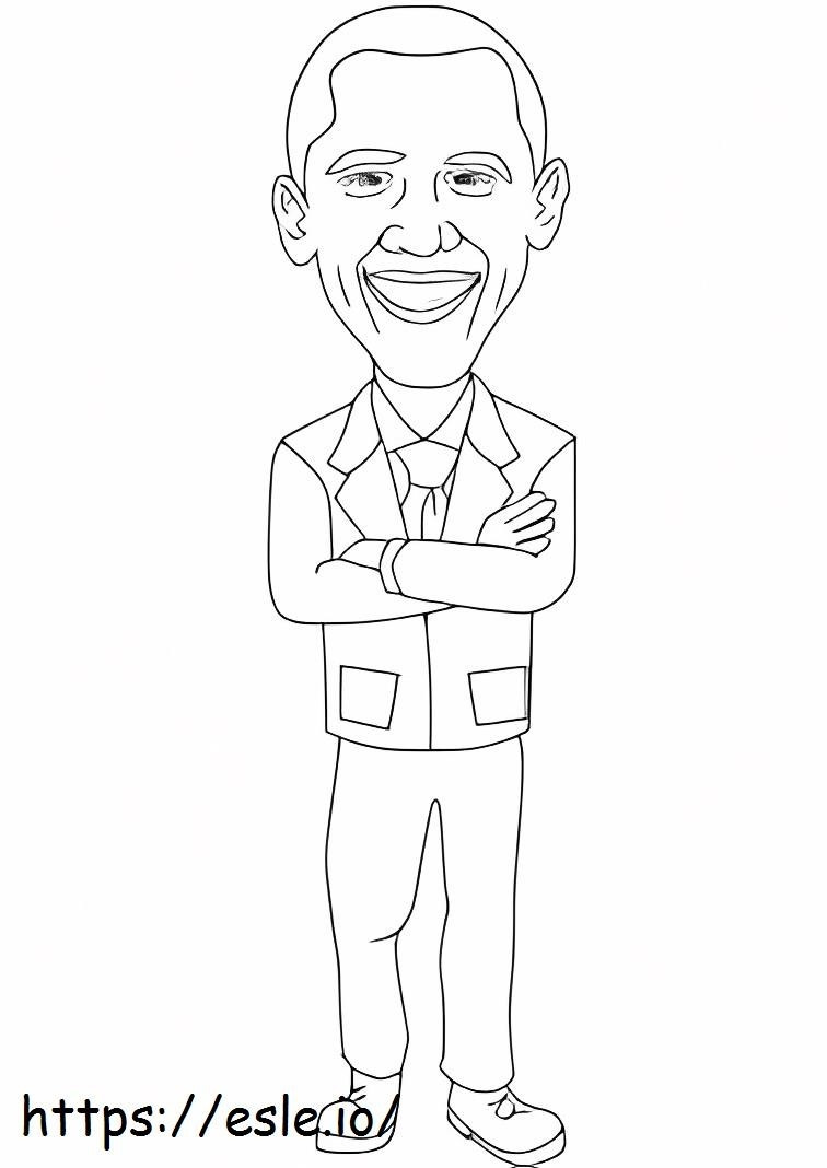 Coloriage Heureux Obama à imprimer dessin
