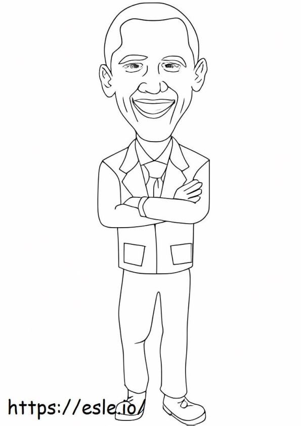 Happy Obama coloring page