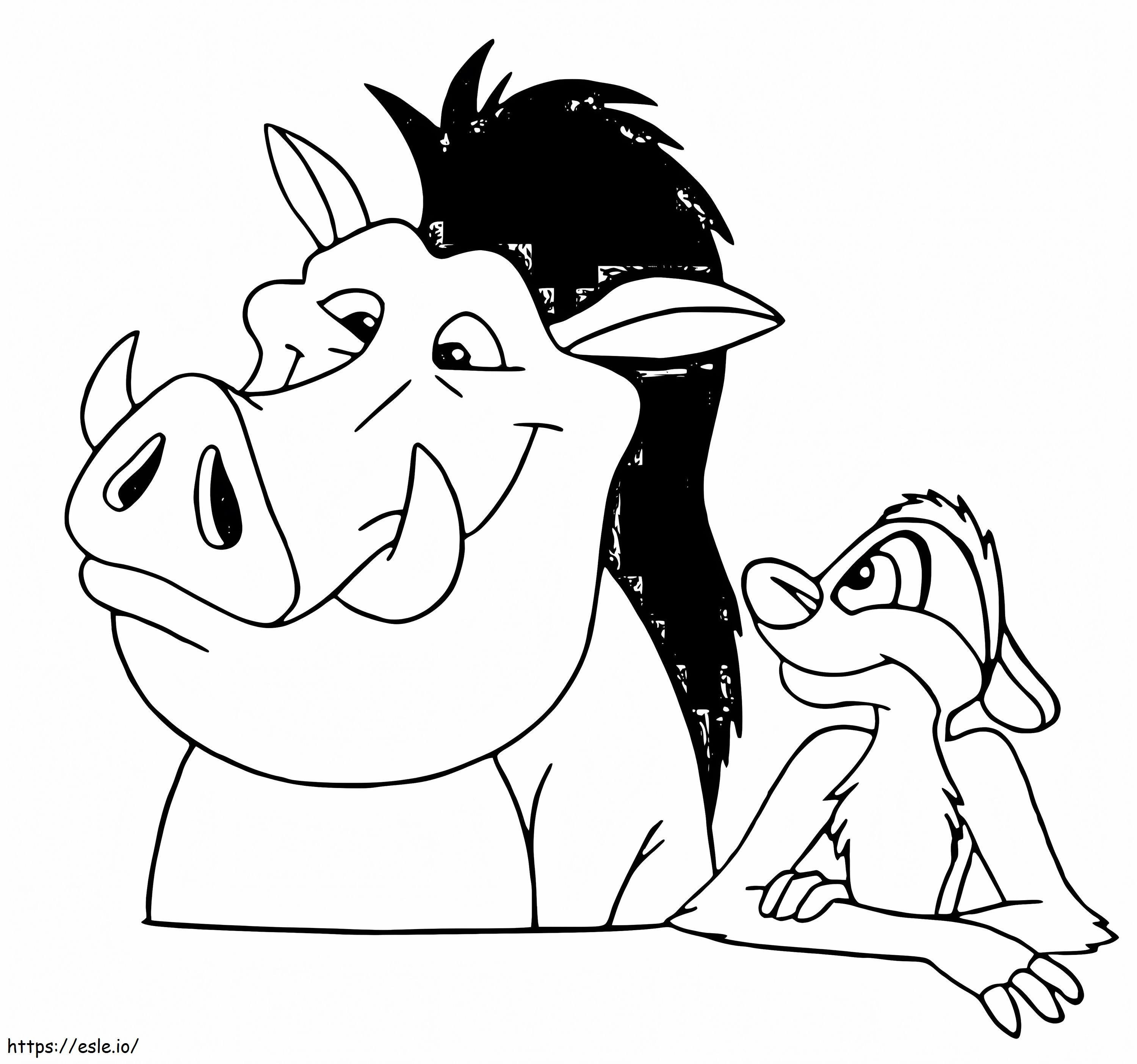 Timon With Pumbaa coloring page