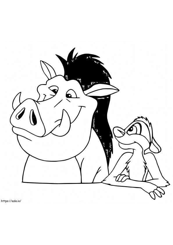 Timon With Pumbaa coloring page