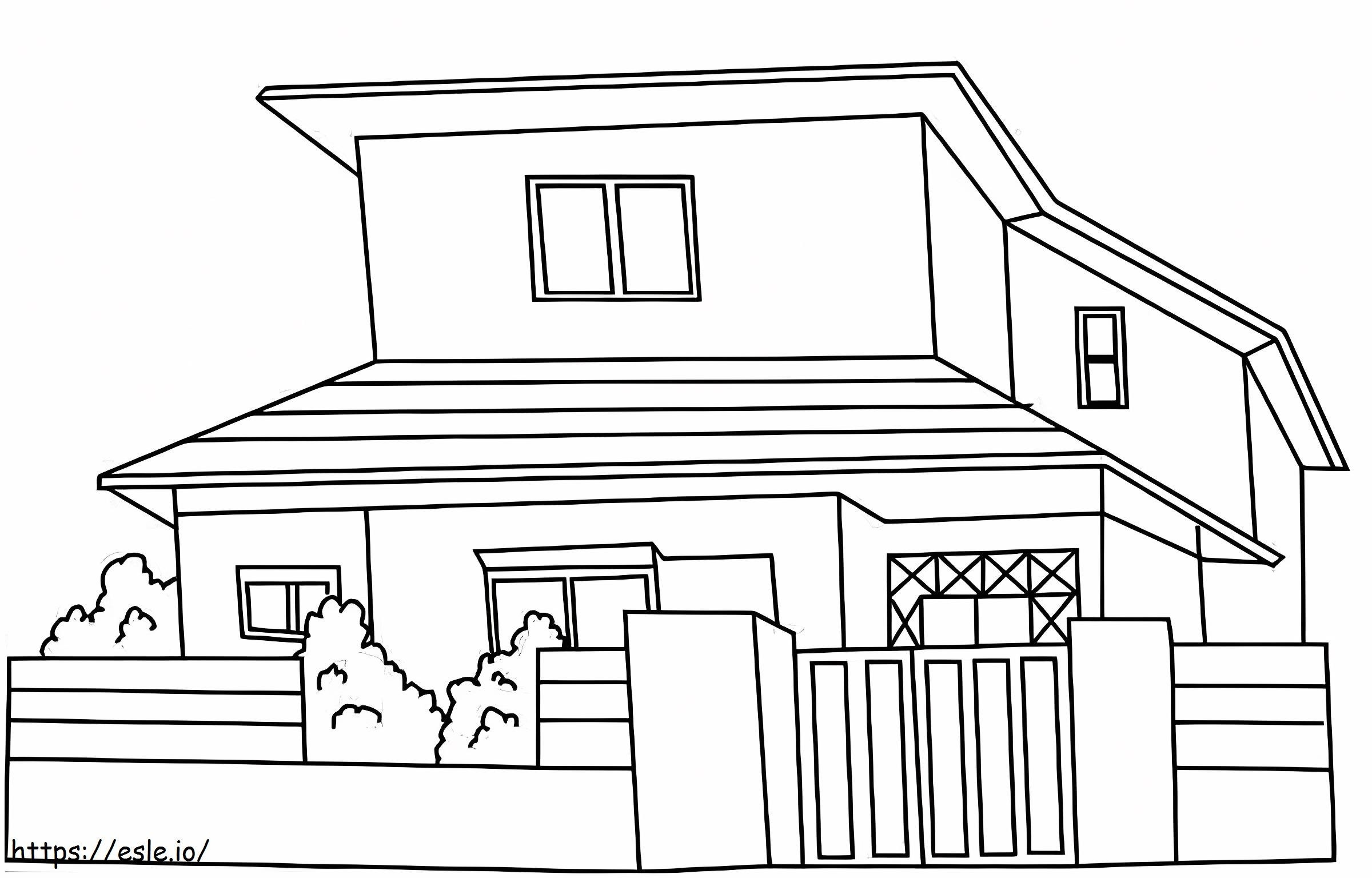  Talokuvia taloista väritys Pieniin talokuviin Daniel Lionille -sarjakuva värityskuva