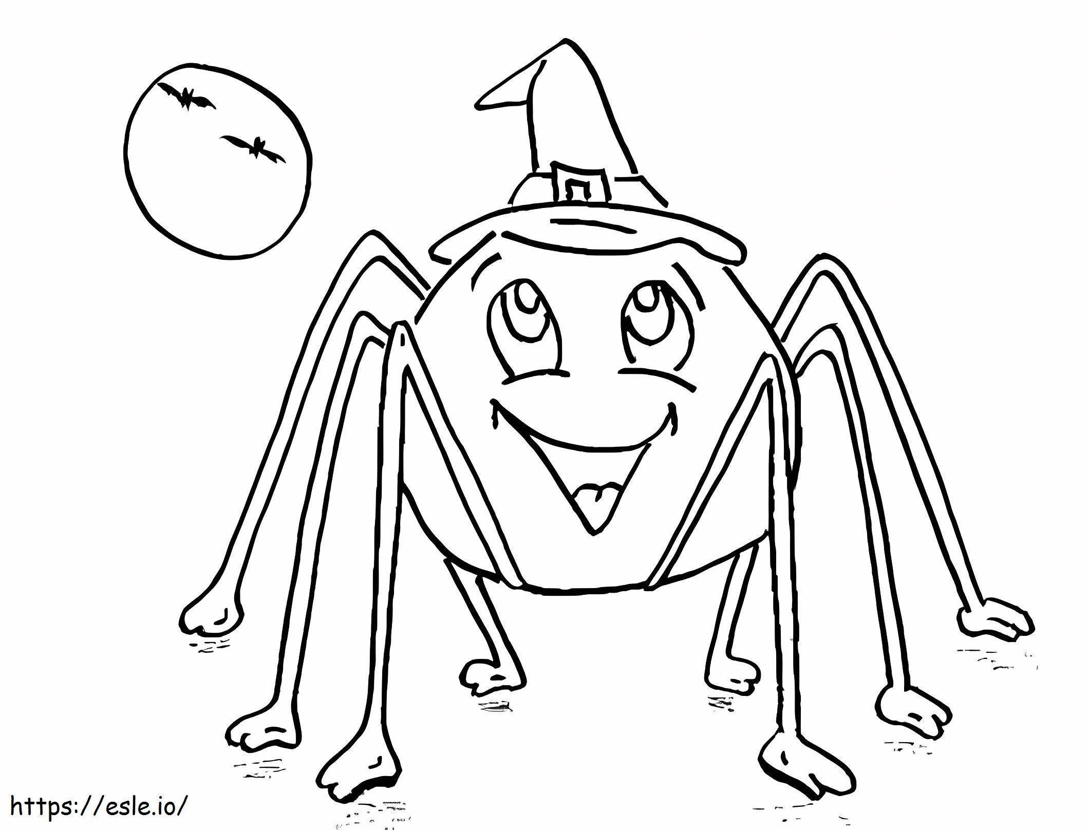 Halloweenowy pająk kolorowanka