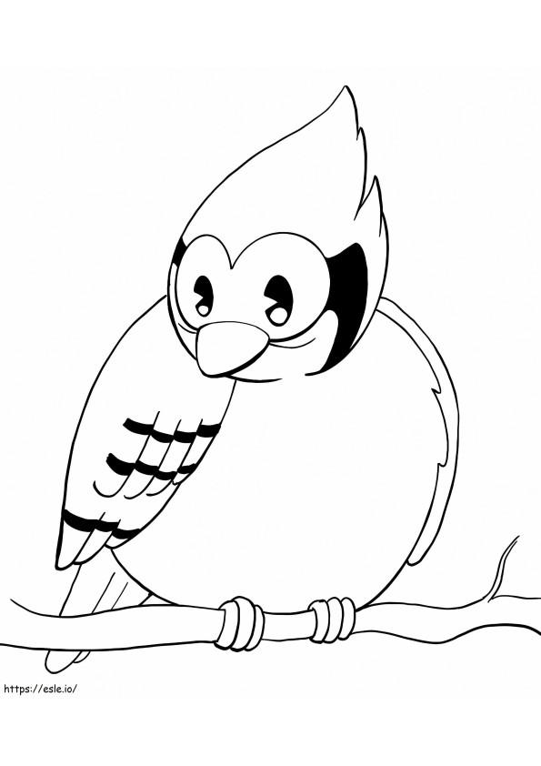 Adorable Blue Jay coloring page