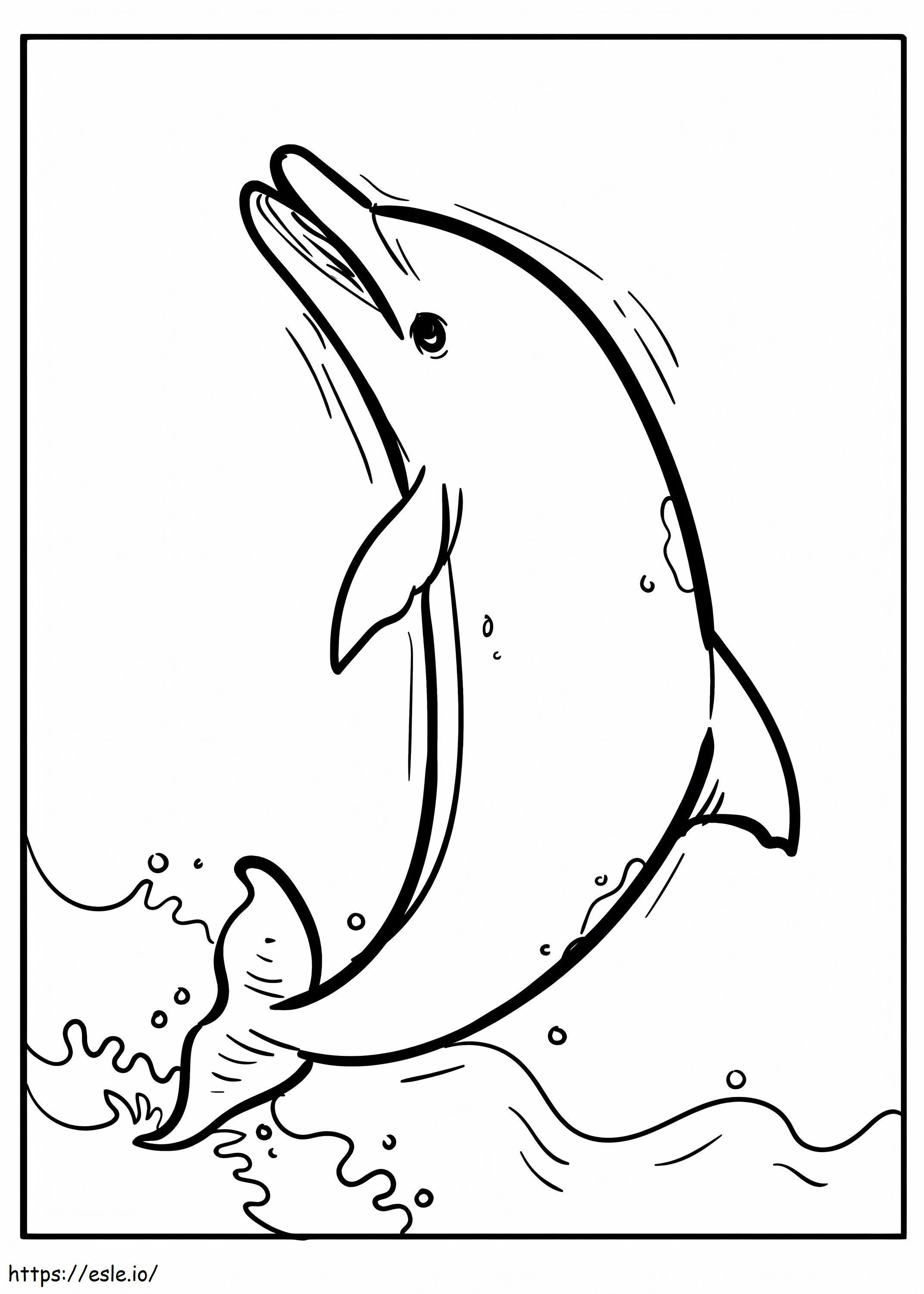 Skaczący rysunek delfina kolorowanka