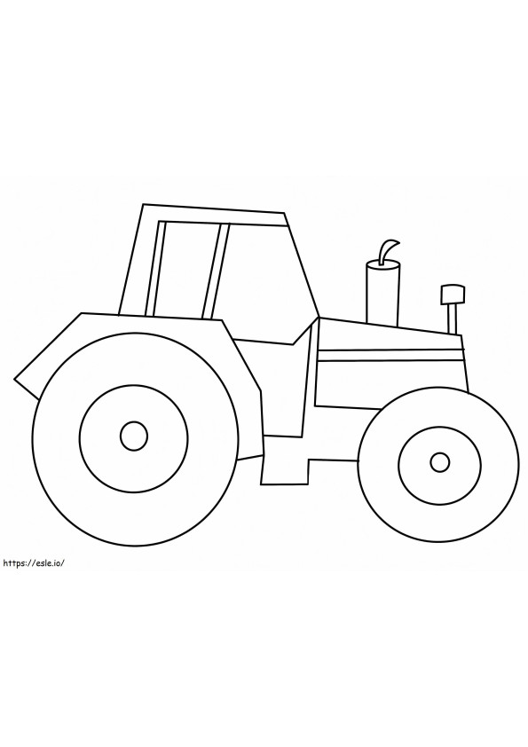 Easy Tractor coloring page