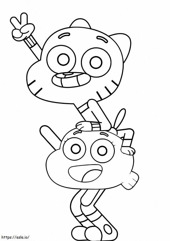 Gumball A Darwin coloring page