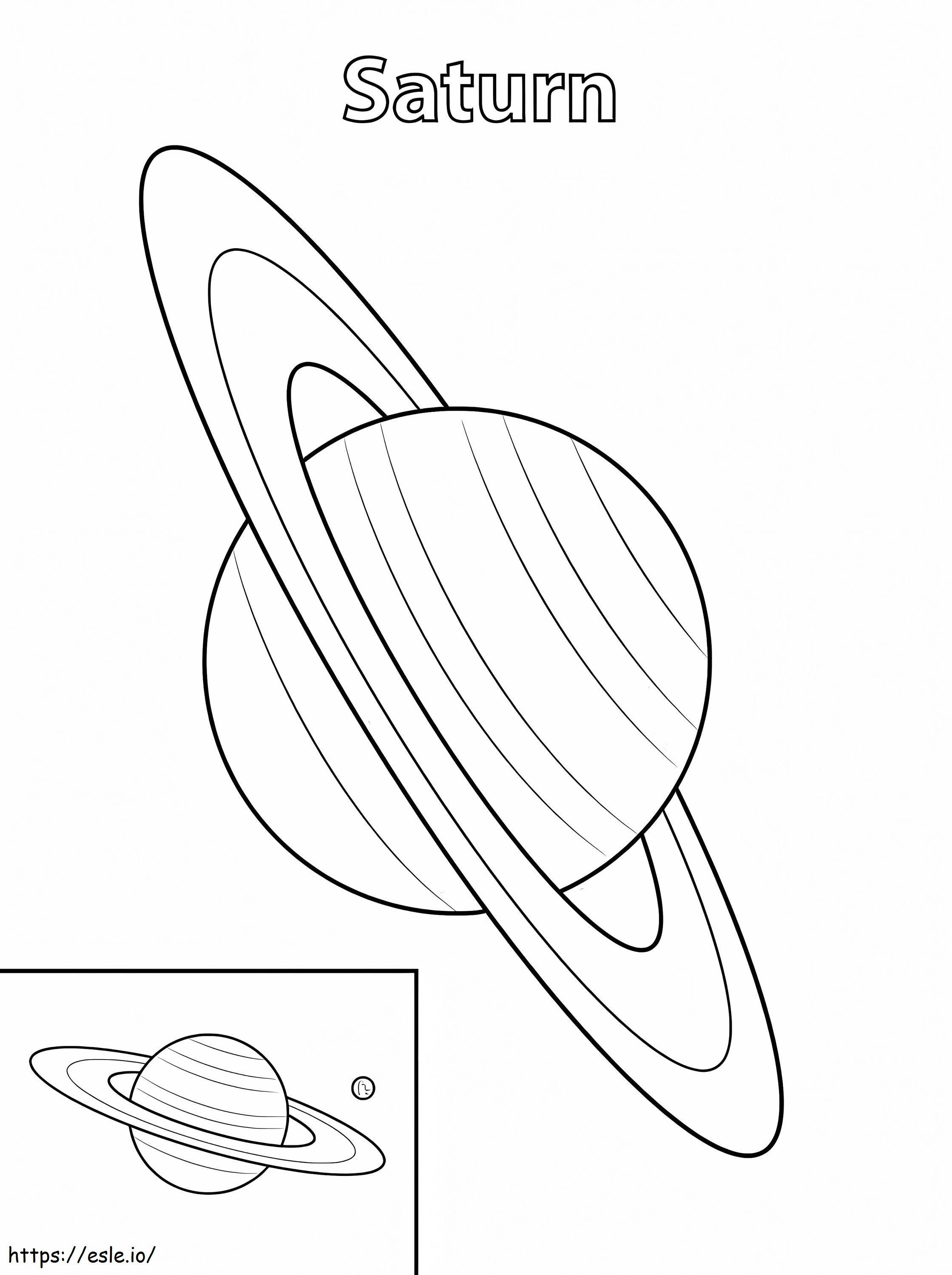 Planeta Saturn kolorowanka