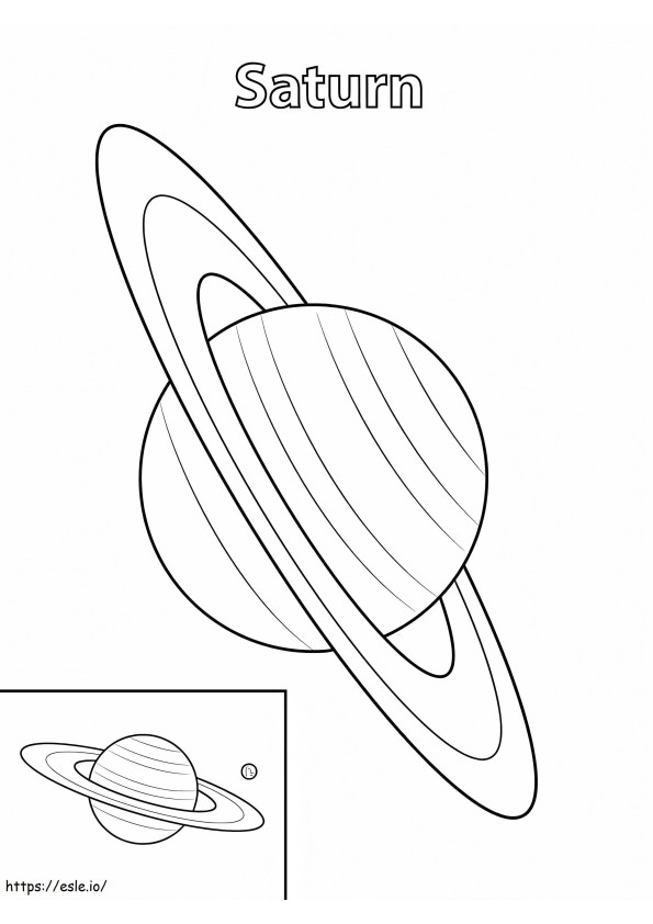 Planeta Saturn kolorowanka