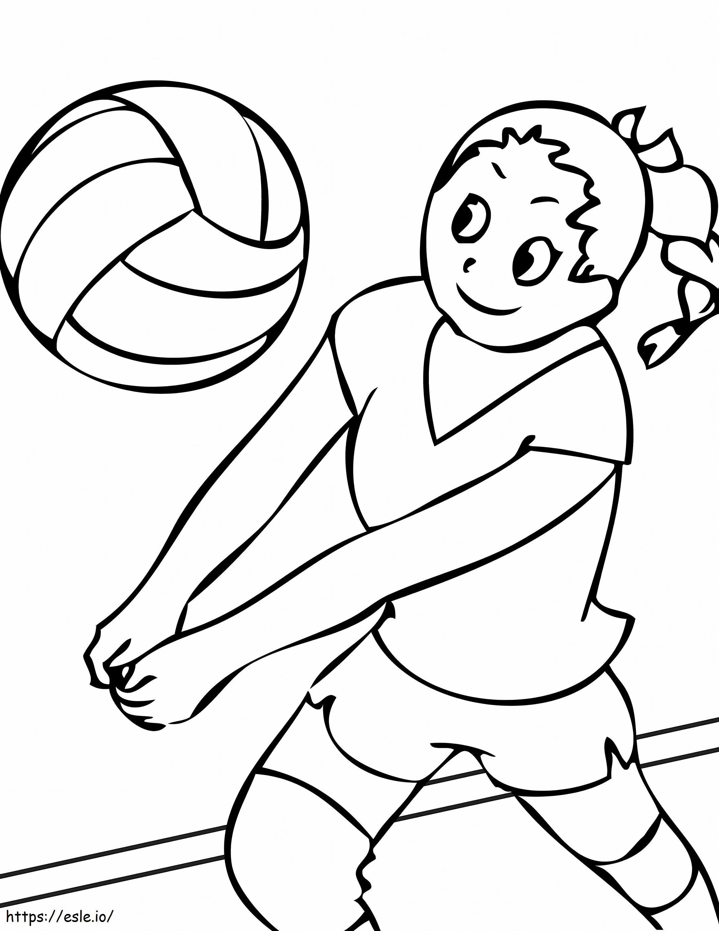 She Plays Volleyball coloring page