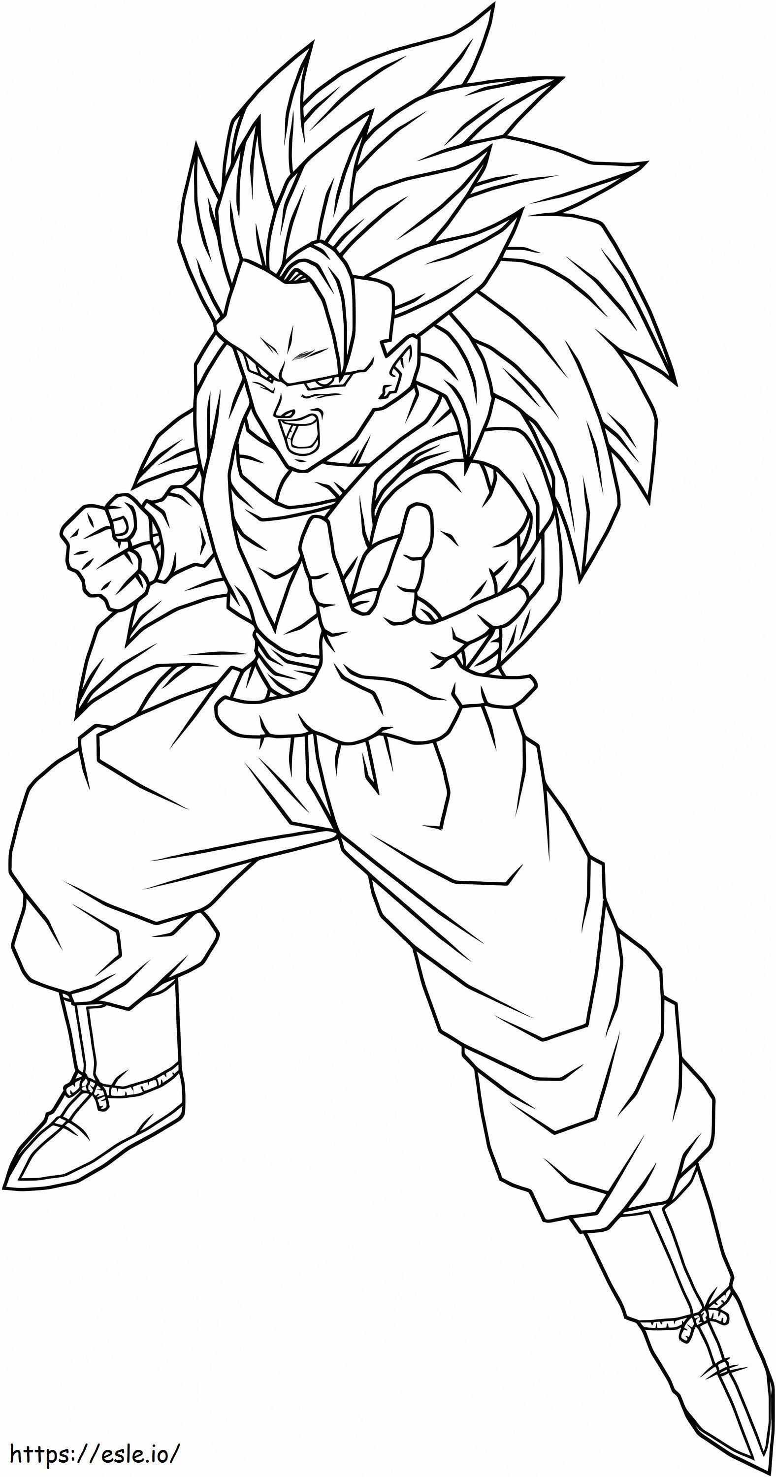 Impresionante Goku SSj3 para colorear