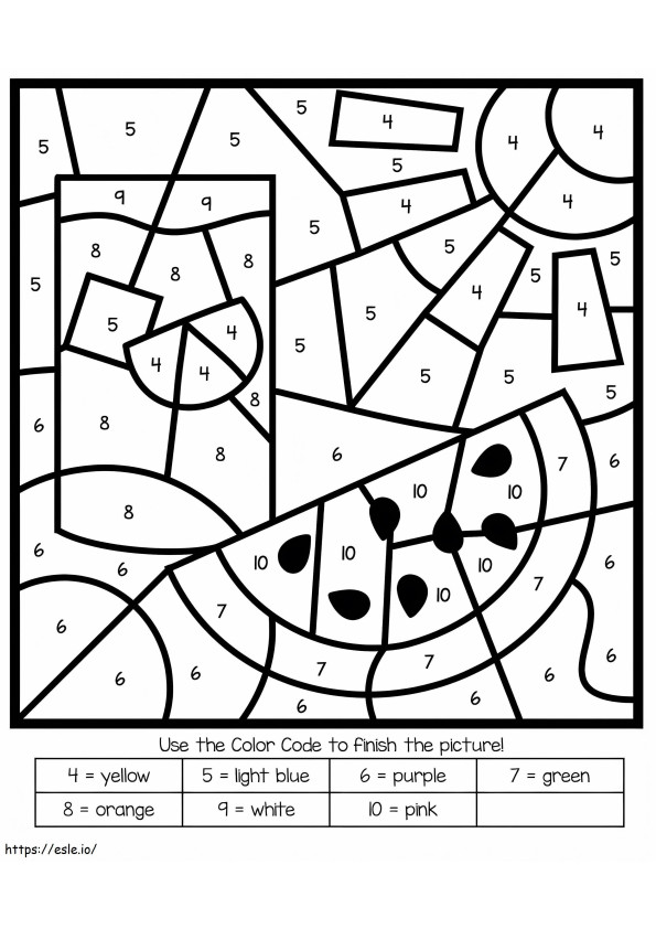 Summer For Kindergarten Color By Number coloring page