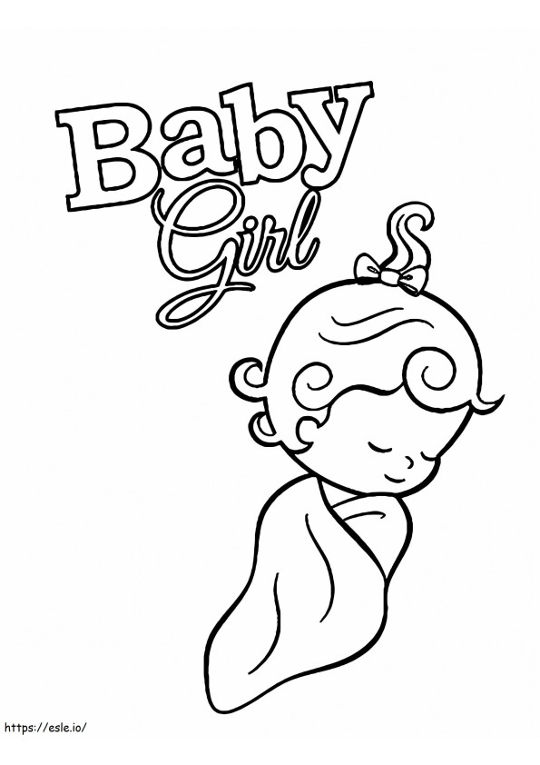 Baby Girl Sleeping coloring page
