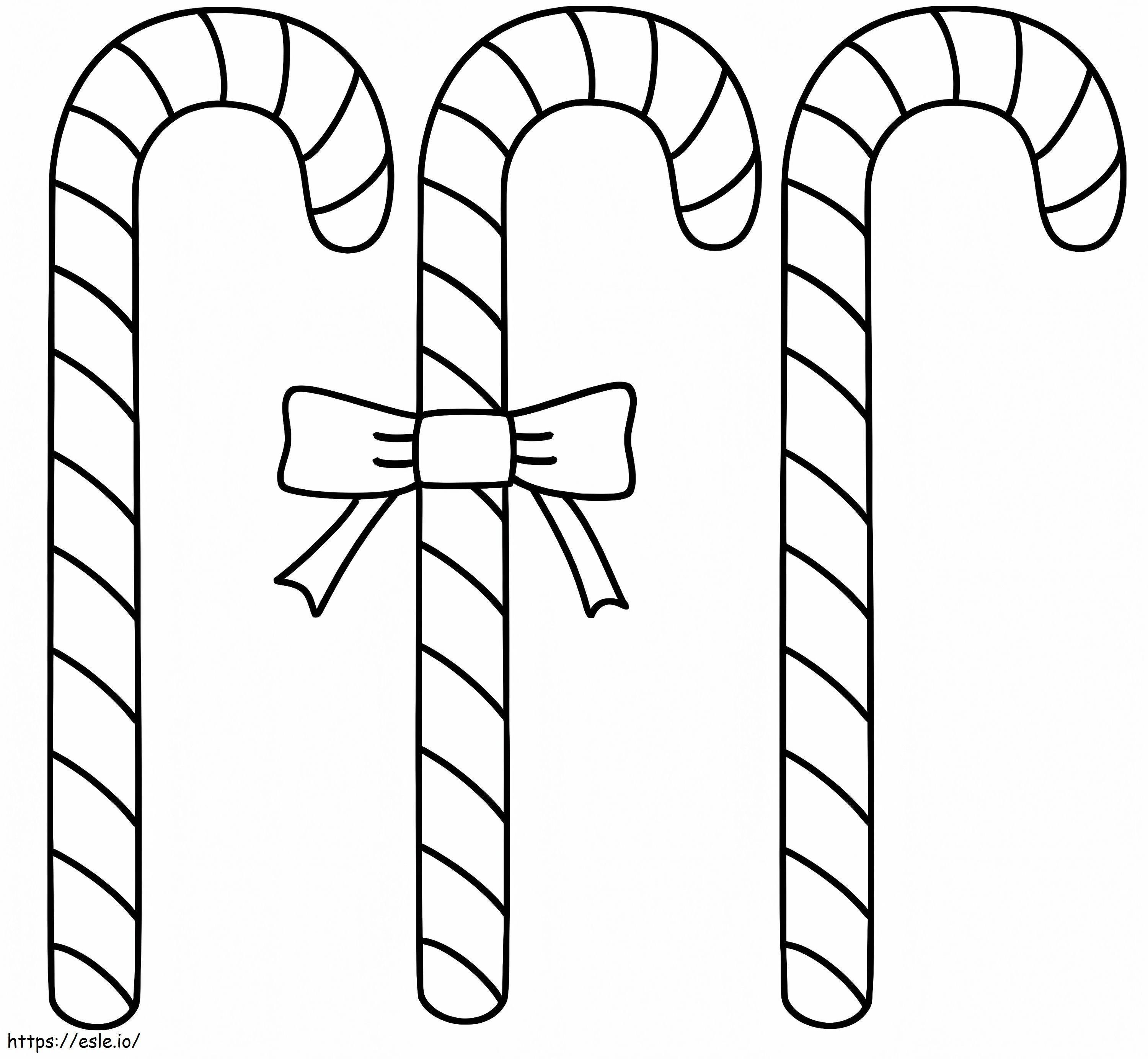 Three Candy Canes coloring page