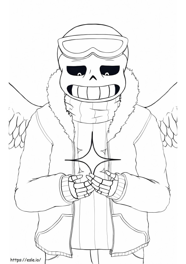 Angel Sans coloring page