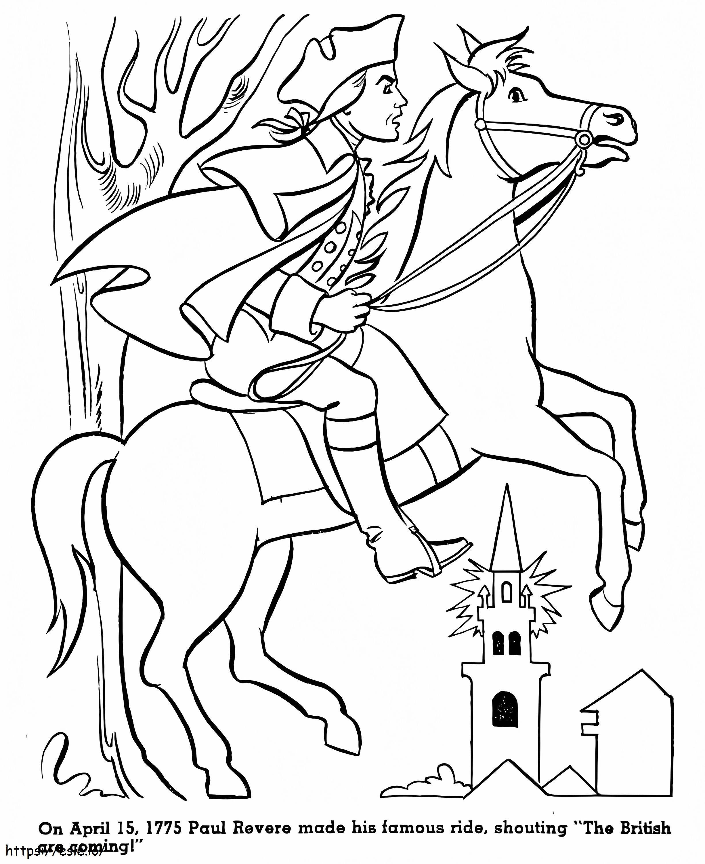 Print Paul Reveres Ride coloring page