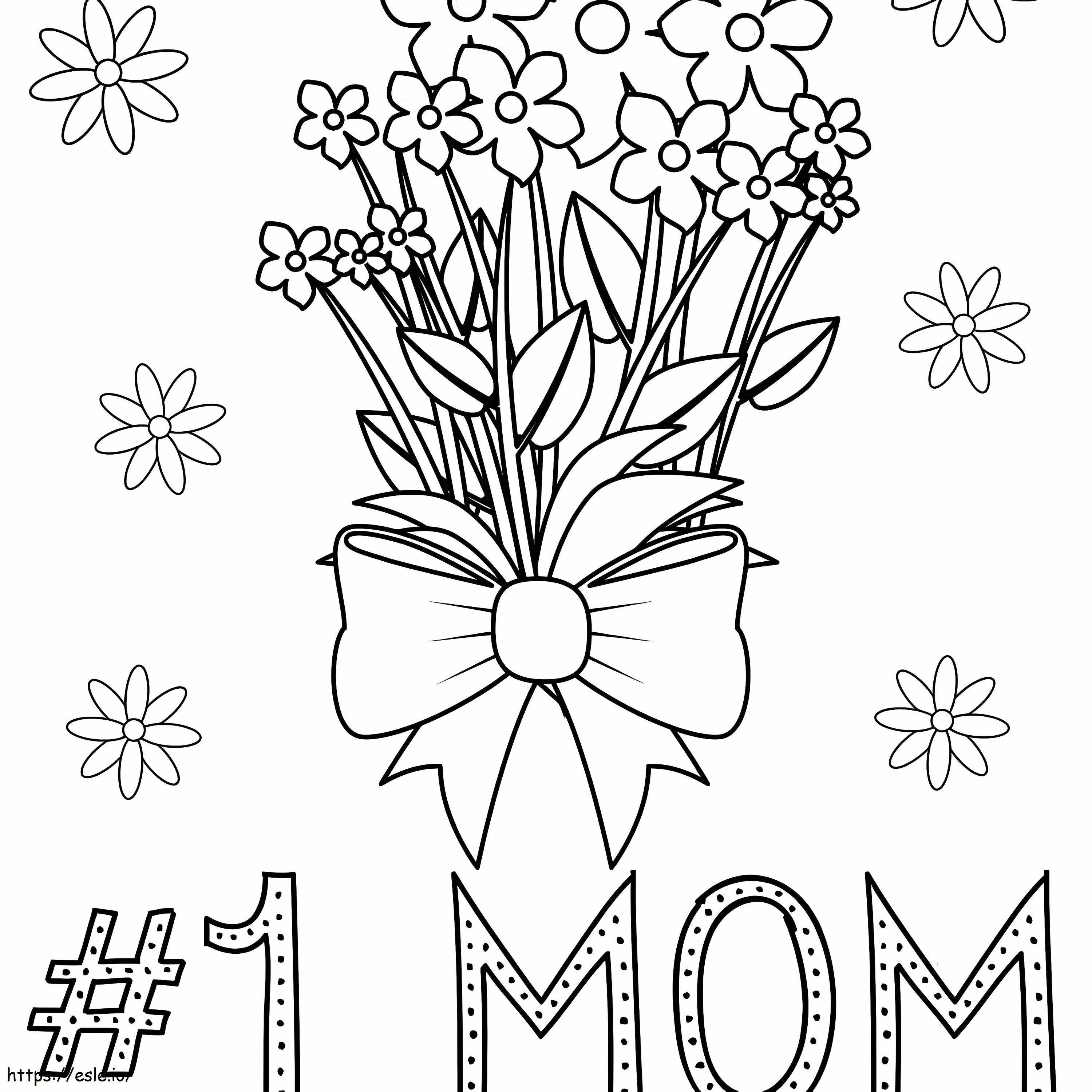 Coloriage Fleurs pour maman 1 à imprimer dessin