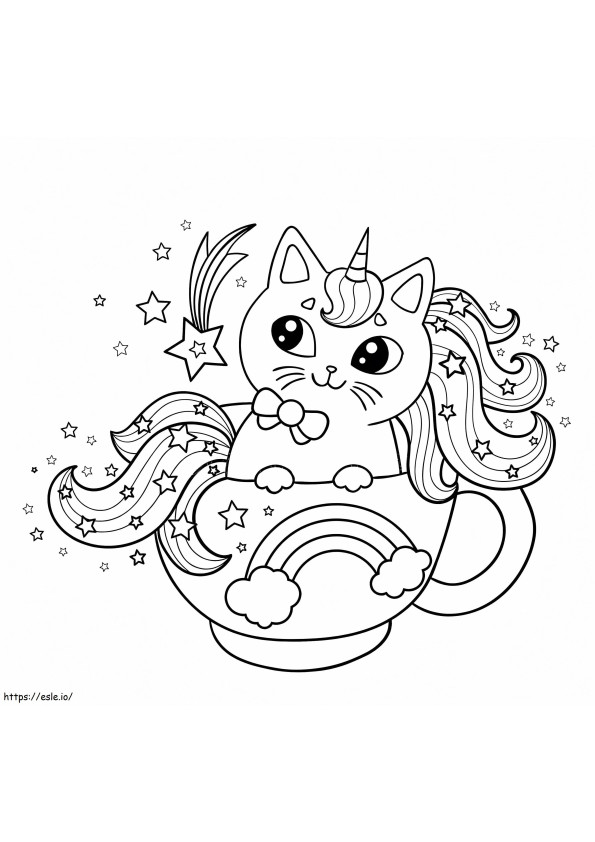 Printable Unicorn Cat coloring page