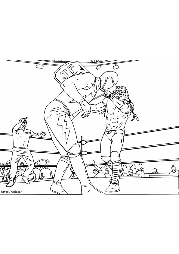 WWE Wrestling Match coloring page