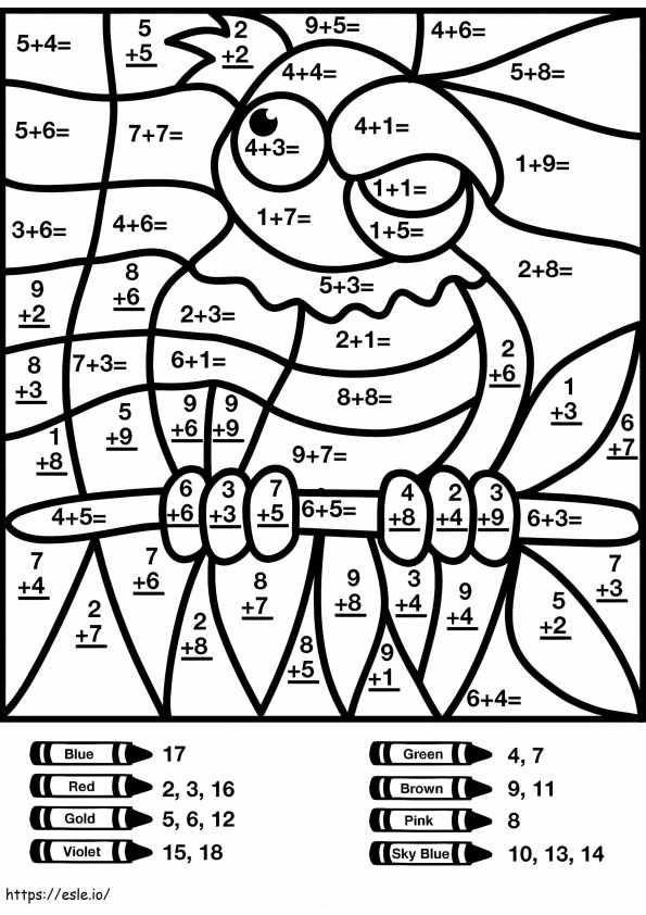 Print Color By Number Addition coloring page