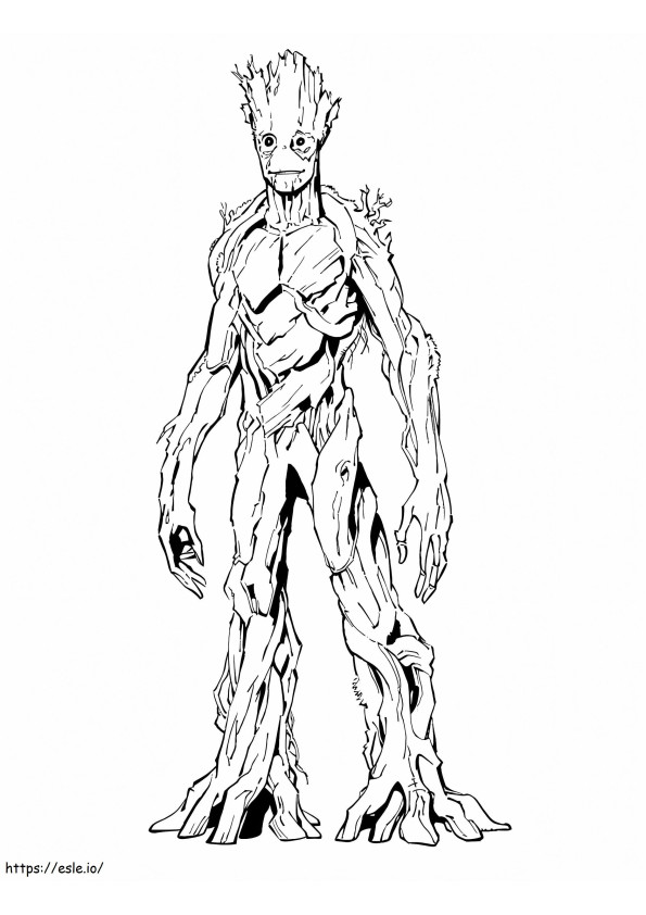 Smiling Groot coloring page