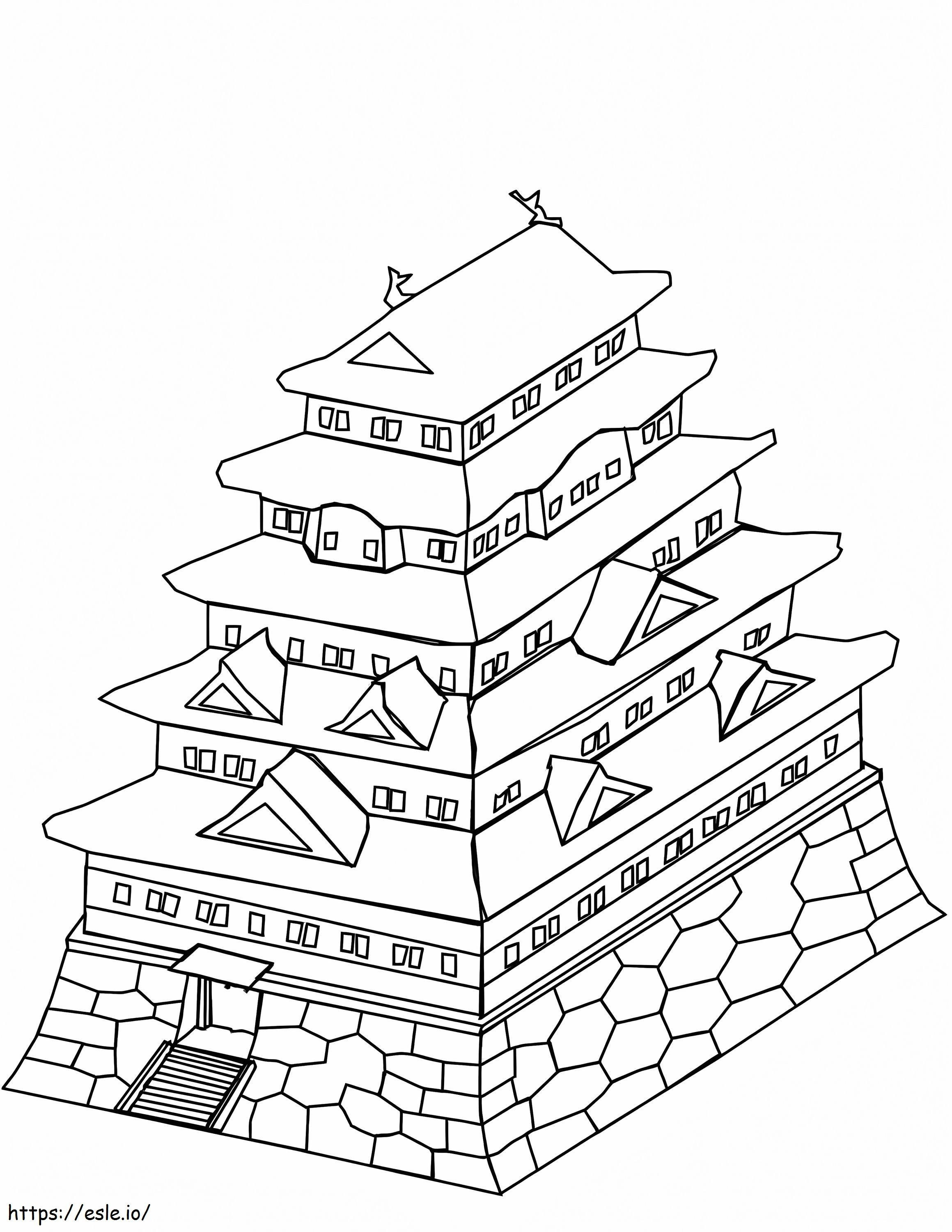 Castillo japonés para colorear
