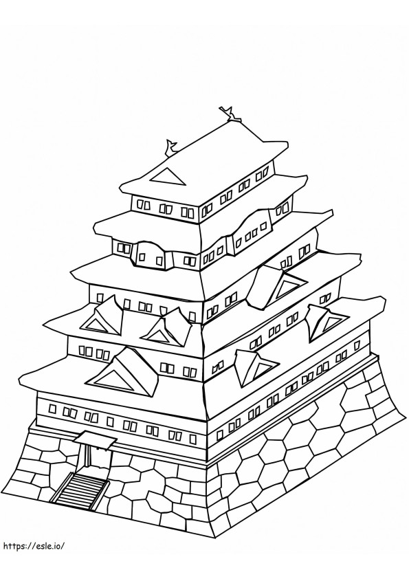 Coloriage Château japonais à imprimer dessin