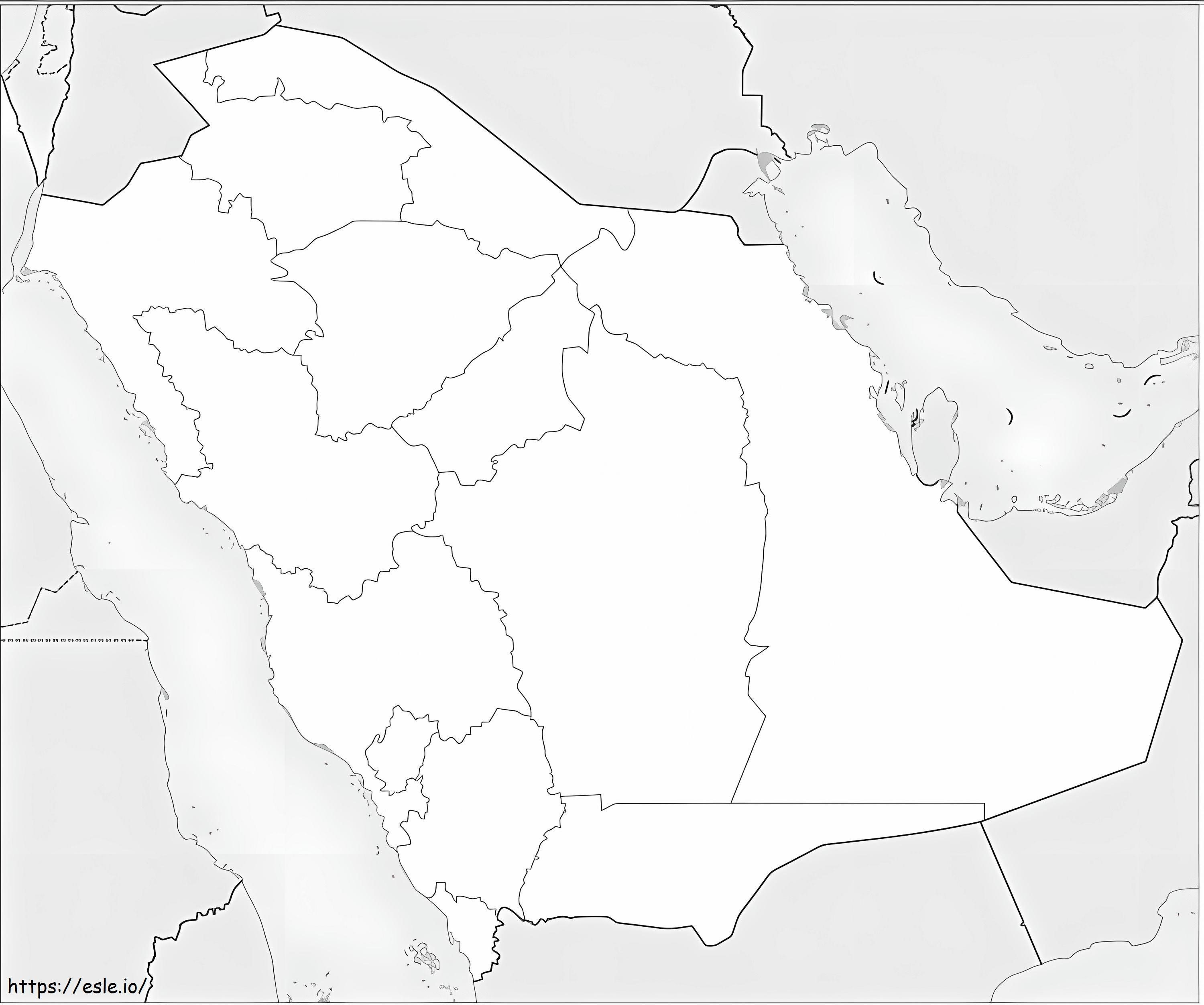 Mapa Arabii Saudyjskiej kolorowanka