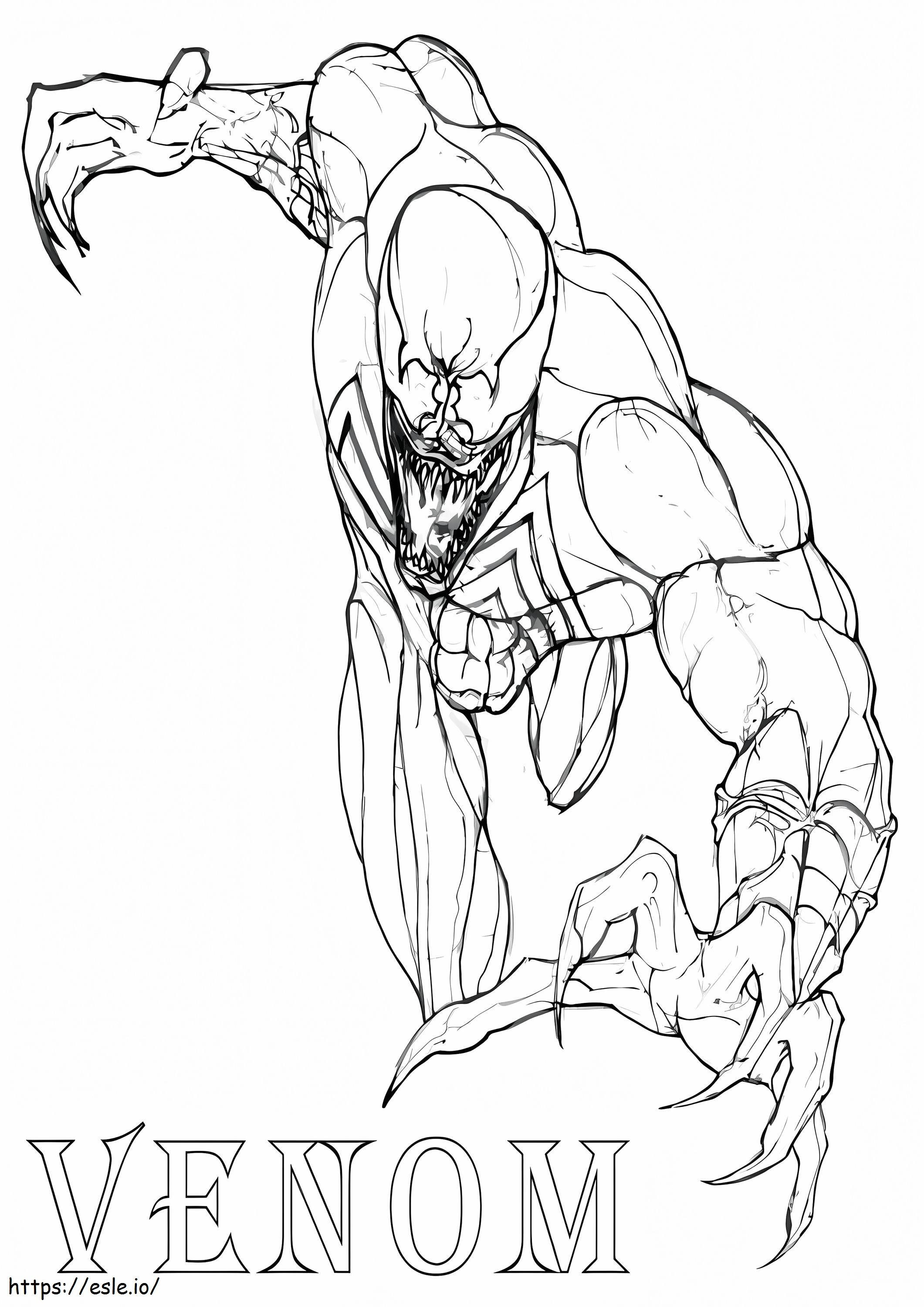 Venom Attacking coloring page