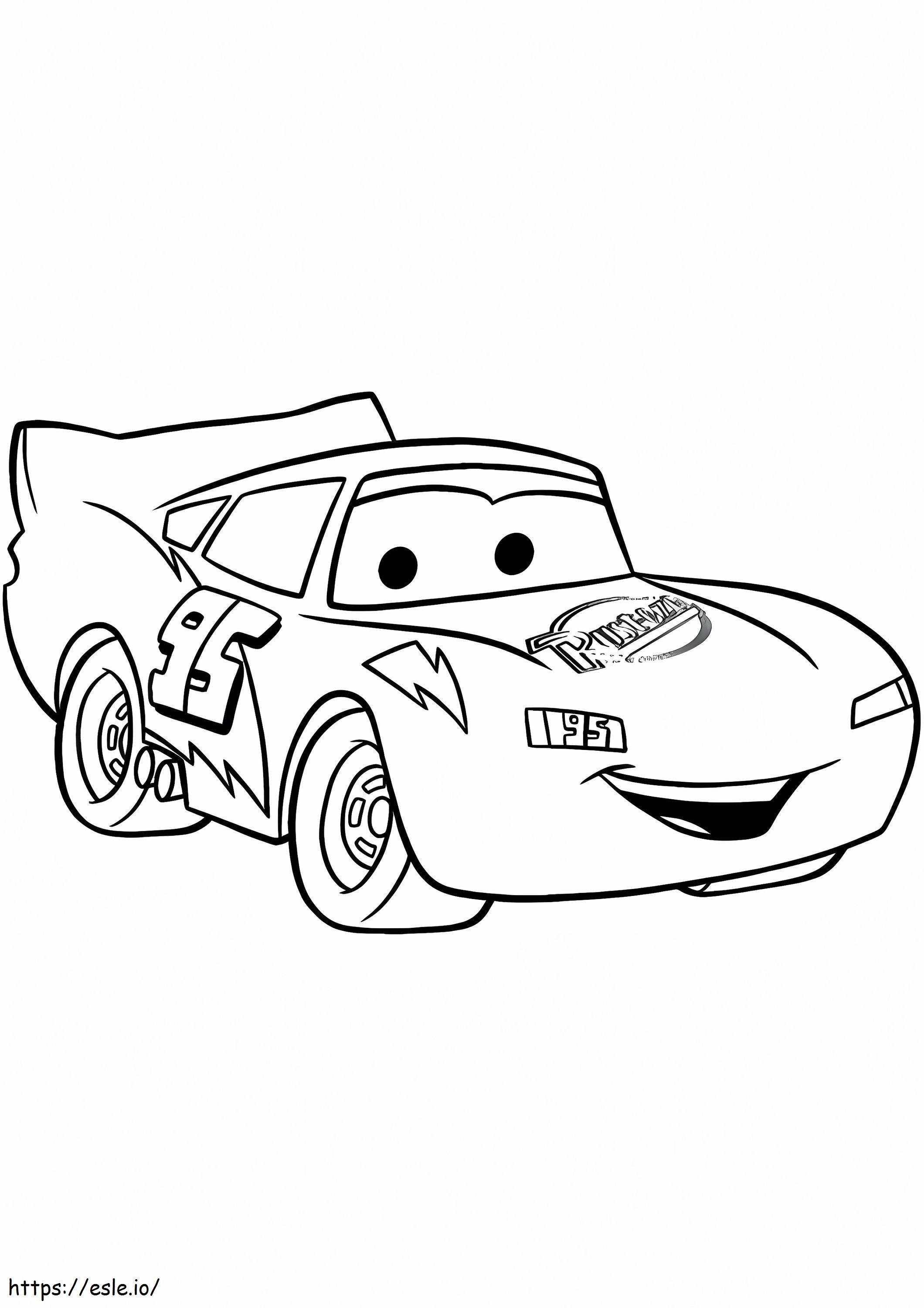 The Lightning Mcqueen A4 coloring page