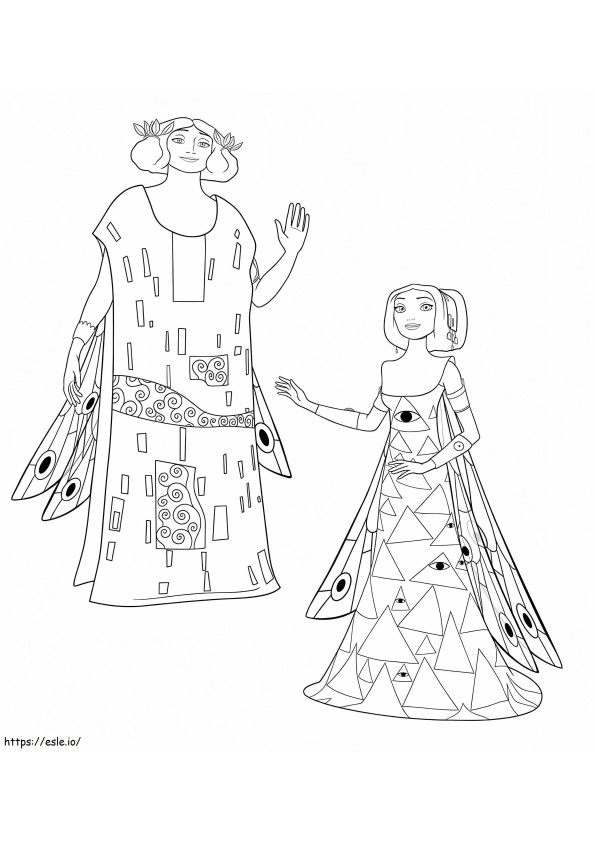 Coloriage Le roi Raynor et la reine Mayla de Mia et moi à imprimer dessin