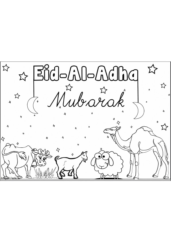 Eid Al-Adha Mubarak 4 coloring page