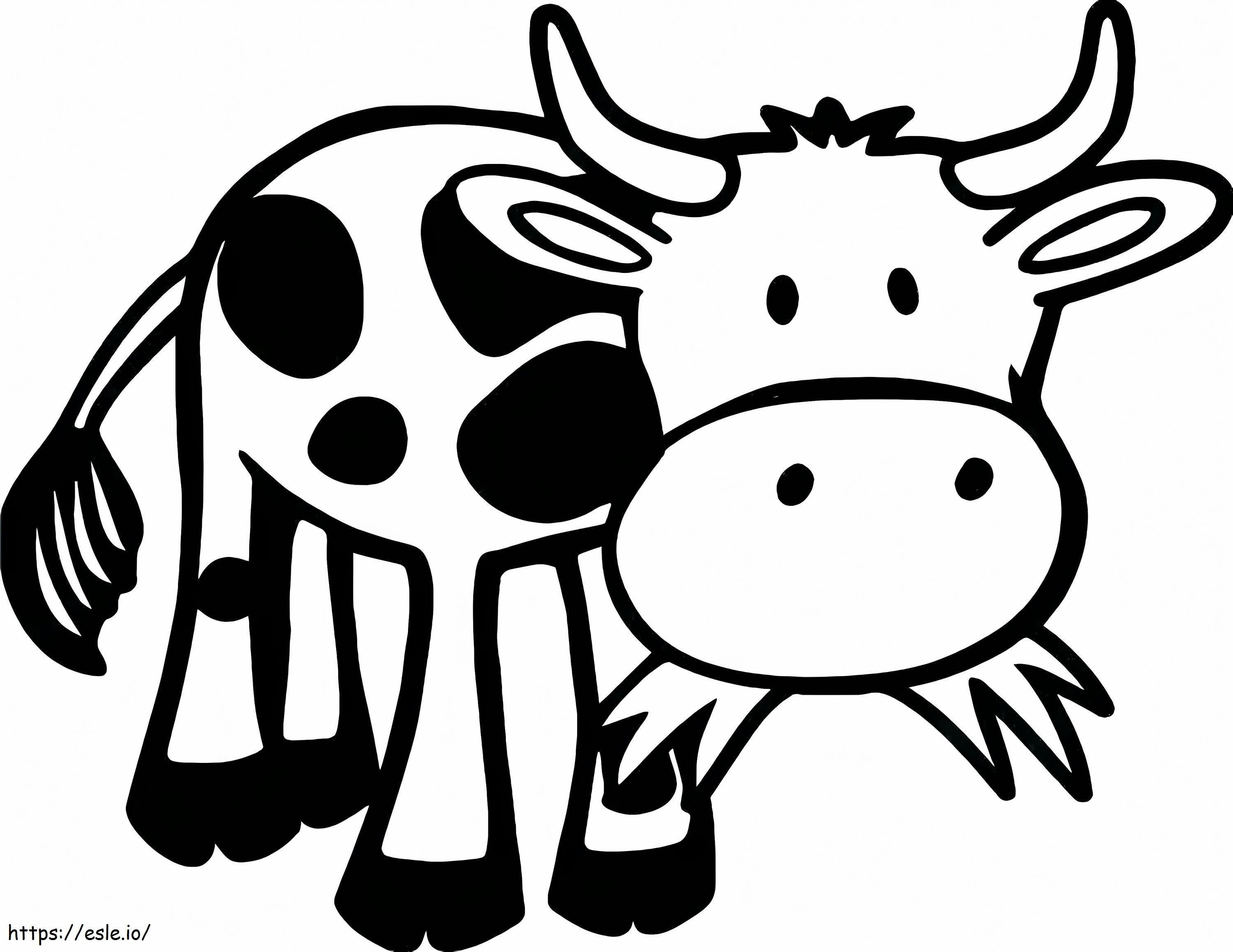 牛のイラスト 無料で印刷できる牛のページ アダルトアートスタイルの漫画牛のバレンタインのイラスト ぬりえ - 塗り絵