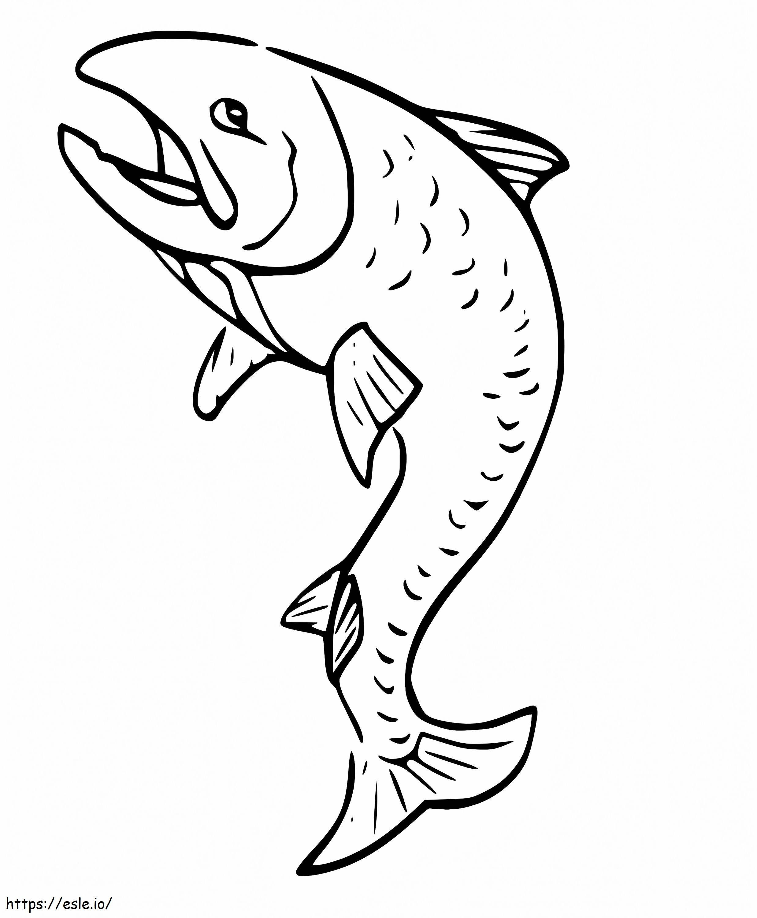 Funny Salmon coloring page